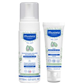 Mustela Baby Cradle Cap Bundle – Champú natural para bebé y crema Cradle Cap – con aguacate natural – Juego de 2 piezas