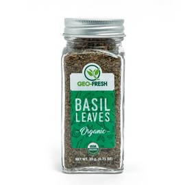 Geo-Fresh Organic Basil, 0.71 oz (20g), Non-GMO, Kosher, 100% Organic, Gluten Free, USDA Certified