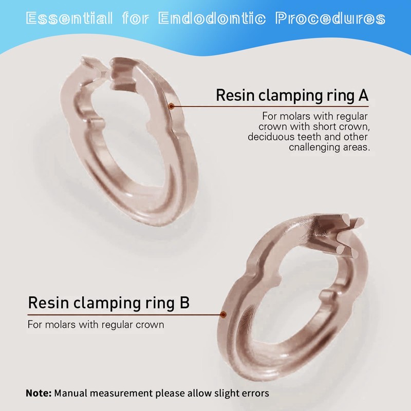 4-Piece Dental Rubber Dam Clamps Set, Hard Resin Material, Includes