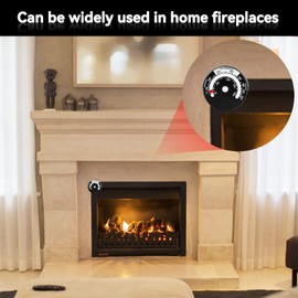 2Pcs Stove Thermometer, Magnetic Thermometer Gauge Fireplace Thermometer for Wood Log Chimney Pipe Oven Temperature Meter Fire Stove Pipe Thermometer Gauge Wood Stove Temperature Meter