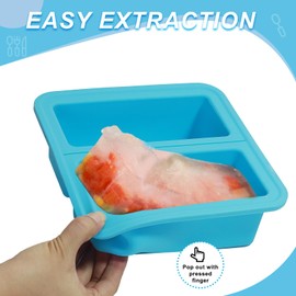 2pack Silicone Freezer Tray for Soup Cube Silicone Freezing Tray with Lid,Large Ice Cube Tray freezer Food Molds,Store Soup,Sauce,Leftovers - Makes Perfect cube storage Silicone Molds ice(2 CUP/2Pack)