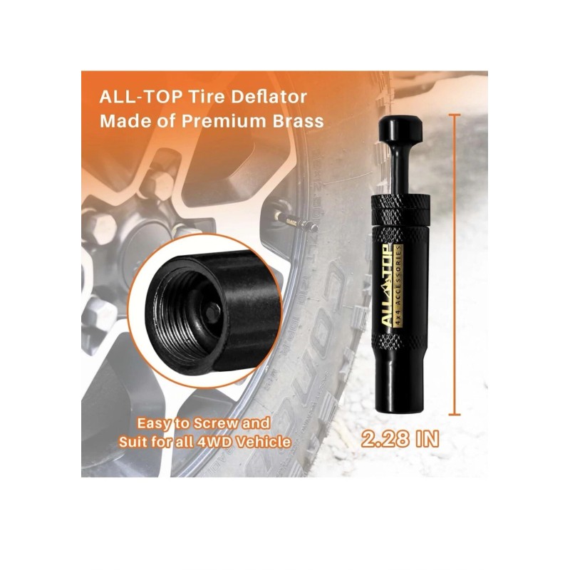 ALL-TOP Adjustable Auto-Stop Tire Deflator Valve Kit (10-30 PSI) 4x4