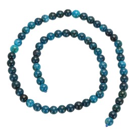 MECCANIXITY 60 Pcs Natural Stone 6mm Deep Blue Tiger Eye Beads Gemstone Beads for DIY Bracelet Necklace Jewelry Making