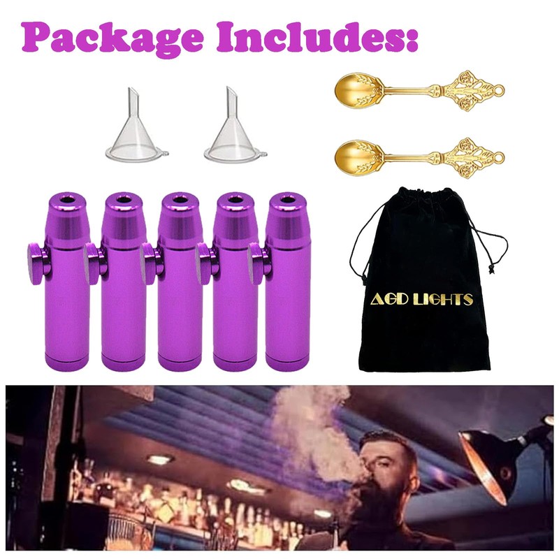 AGD LIGHTS Metal Snuff Balls, 5 Pieces, Flat Leak-Proof Bottle,