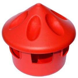 Supa Poultry Feed and Grit Station (Pack of 1), Heavy Duty Durable Plastic Grit Station, Anti Perching Conical Shape Top, Made in the UK.