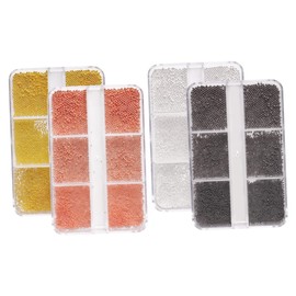 OATIPHO 4 Boxes Caviar Beads Nail Studs for DIY Crafts Gold Rose Gold Silver Charcoal Decorative Nail Gems