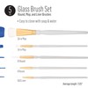 FolkArt Glass Paintbrush Set, Set of 5 Premium Contour Brushes