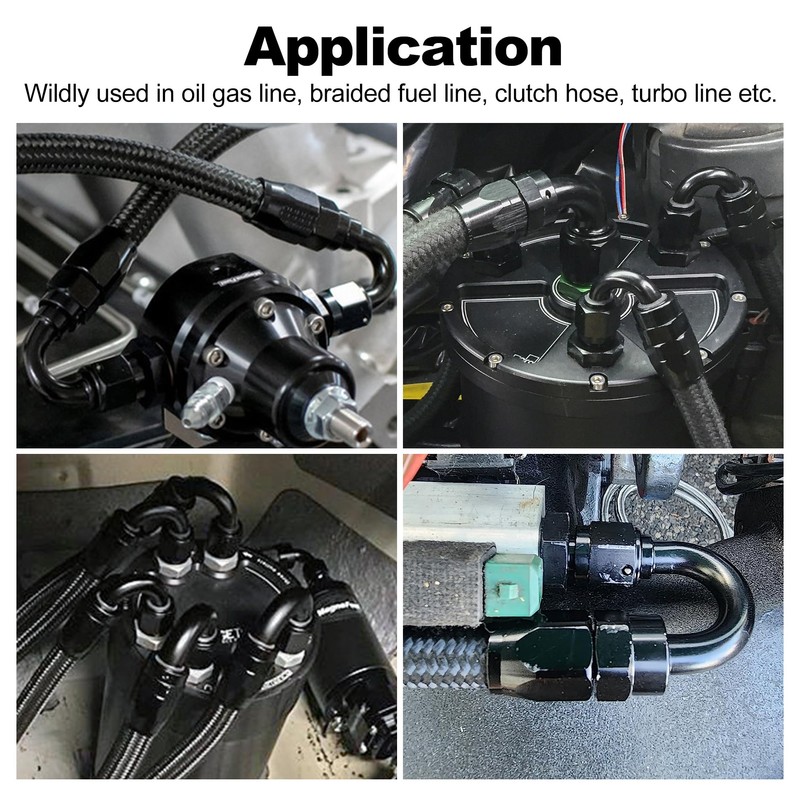 EVIL ENERGY 8AN Hose End Fitting 180 Degree Swivel for