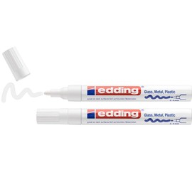 edding 750 Paint Marker with Round Tip, White - Pack of 2