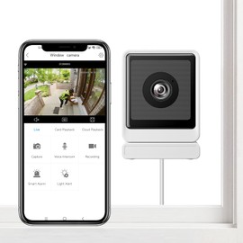 Window Camera 3MP 2K,2.4G&5G WiFi Indoor Cameras for Home Security/Dog/Baby/Pet,Window Security Camera with Al Color Night Vision,Human & Motion Detection, 24/7 Recording, Easy & Quick Window Mount