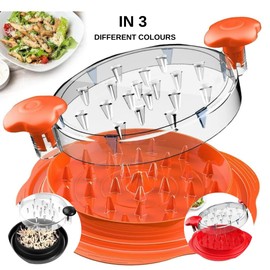 Chicken Shredder Tool Twist Large – Chicken Breast Shredder with Ergonomic Handle, Anti-Slip Base, BPA-Free, Includes Brush & Fork - Perfect for Chicken, Pork, Beef (black)