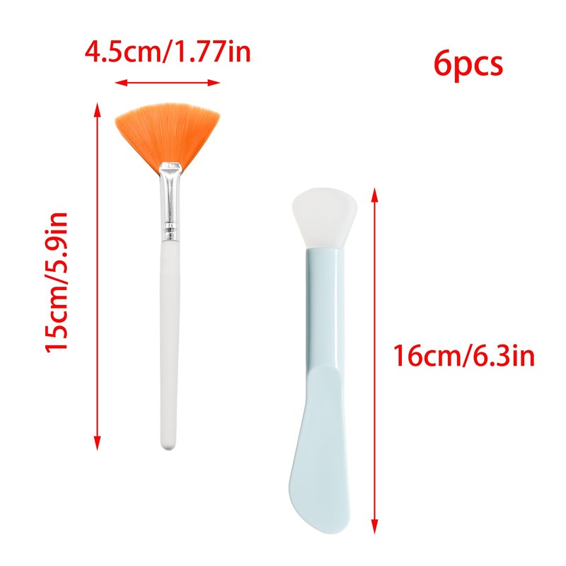 YUYUDEHM 3 PCS Facial Fan Mask Brushes, 3 PCS Silicone
