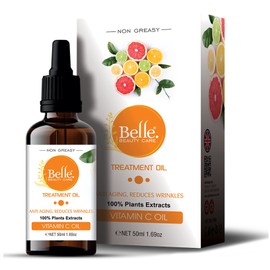 Vitamin C Oil Non Greasy, Face Oils, Vitamin C Face Oil Treatment for Normal to Dry Skin 50mL1.69oz By BELLE