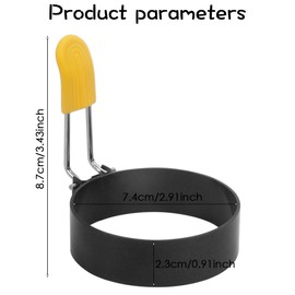 Egg Frying Rings, with Anti-Scald Handle and Oil Brush Non Stick Circles for Fried Egg McMuffin Sandwiches Frying, Breakfast Household Kitchen Cooking Tool Omelette (2pcs)