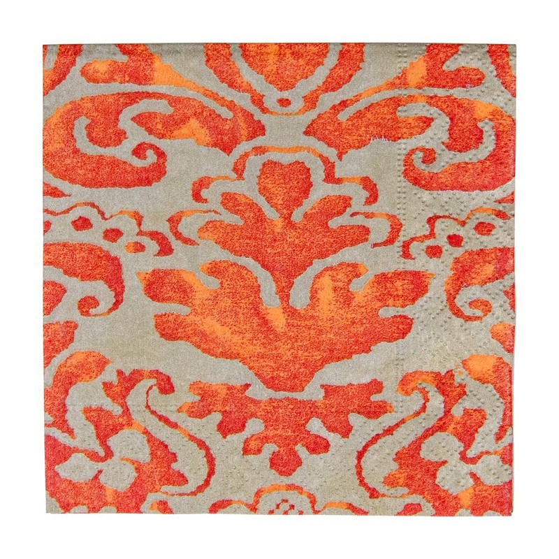 Caspari Palazzo Paper Party Cocktail Napkins in Coral, 20 Per