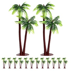 HOLIDYOYO Artificial Palm Tree, 15pcs Mini Model Coconut Palm Tree Tiny Scenery Model Tree Fish Tank Plants DIY Landscape