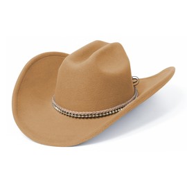 SAJUZEN Cowboy Hats for Women and Men with Wide Brim Felt Western Hats for Cowgirls and Cowboys
