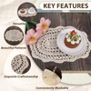kilofly Crochet Cotton Lace Placemats Doilies 4pc, Oval, Beige, 7.8