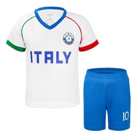 Cnins Im - playera italiana de fútbol para niñas para niños, uniforme de entrenamiento de fútbol italiano, para niños (CNSK-IT, 10 años), Azul-italia, 9-10 Años