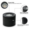 KYOTECH LED Surface-Mounted Spotlight, IP44, Black, Surface-Mounted Ceiling Light, Diameter