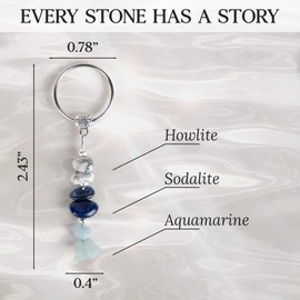 Sensemory Crystal Keychain Calming Gifts For Women, Anxiety Healing Stress Relief Reduction Stones, Crystal Infused Therapeutic Gifts For Adults, Soothing Relaxation Present For Coworker, Friend, Boss