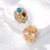 18K Gold Plated Iridescent Multi-color Gemstone Crystal Geometric Elastic Adjustable