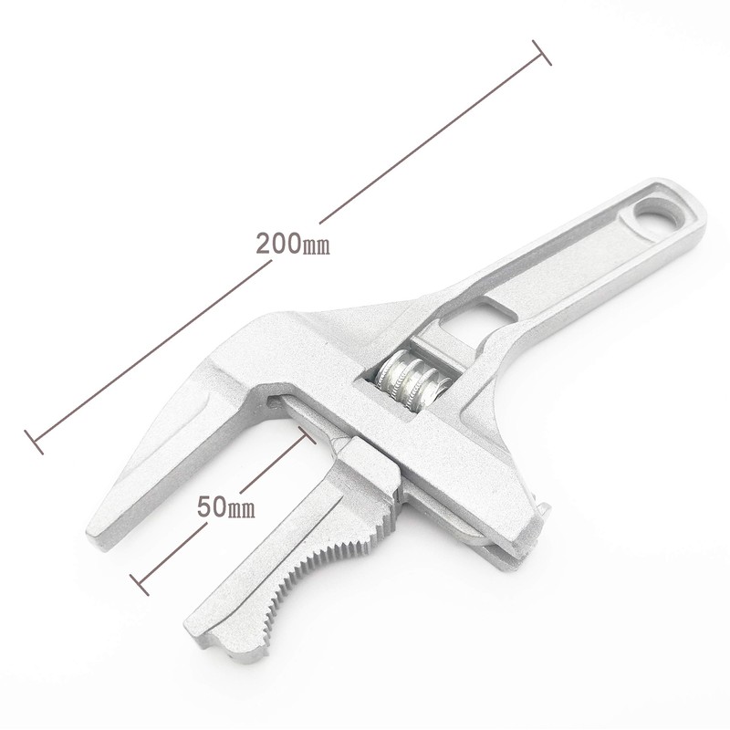 SABLUE Adjustable Wrench Spanner Reversible Jaw Pipe, Self-gripping angled teeth