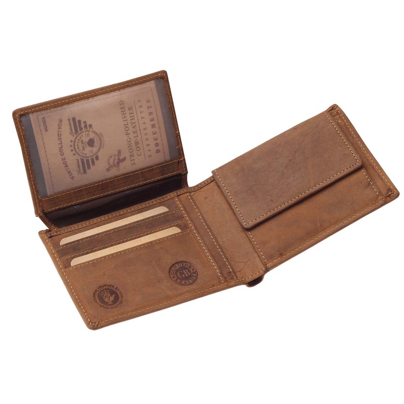 Greenburry Vintage 1705B Men's Leather Wallet, Wallet, brown, Vintage