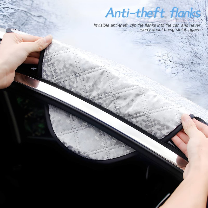 LoyaForba Car Magnetic Windshield Snow Cover, 4 Layers WAaterproof Windproof