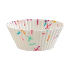 Trudeau Structure White Confetti Silicone Mini Muffin Baking Cups - Set of 24