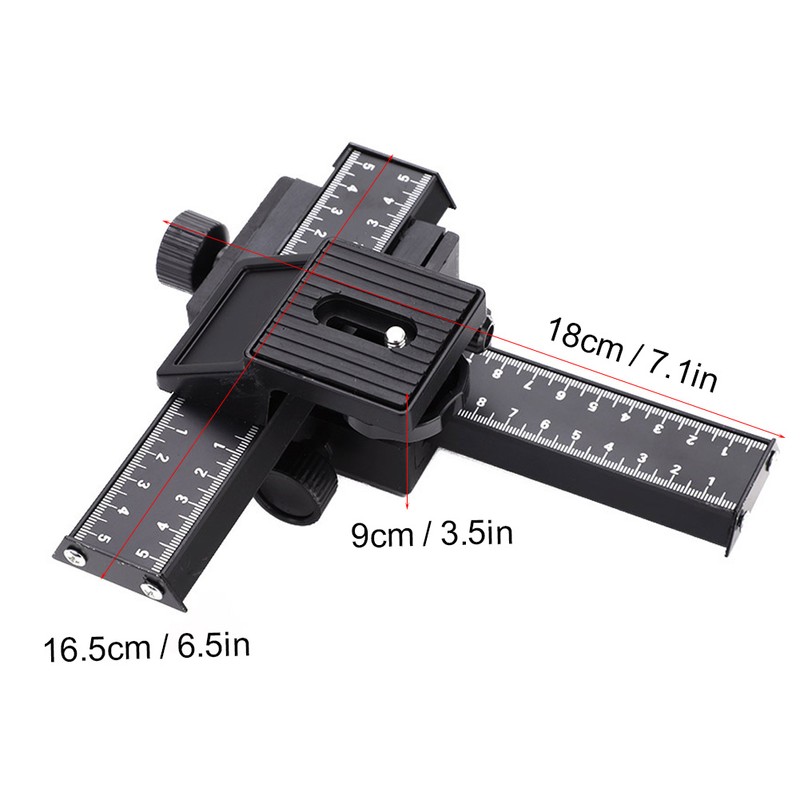 4 Way Macro Focusing Rail Slider with 1/4" Mounting Screw