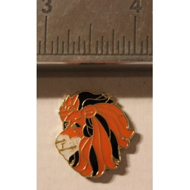 New Lions Head Lapel Pin Tie Tack Jungle Animal Colorful Orange Black Lion