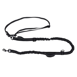 Pet Leash Reflective Retractable Adjustable Dog Traction Rope Hands Comfortable Night Running Nylon Material 1.4m to 2.0m Portable for Dogs (Black)