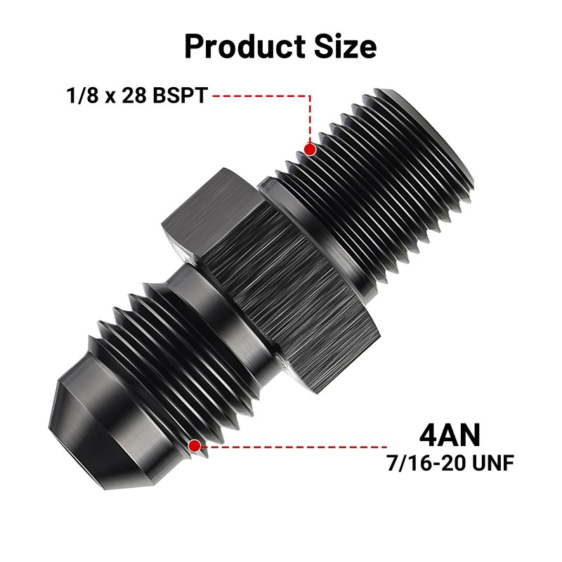 EVIL ENERGY 4AN to 1/8 BSPT Pipe Fitting Adapter Aluminum