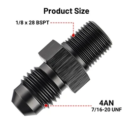 EVIL ENERGY 4AN to 1/8 BSPT Pipe Fitting Adapter Aluminum Straight Black