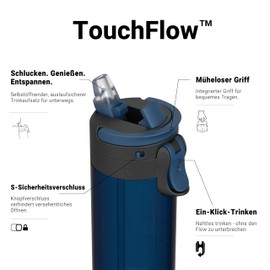 Sparrow Children's Water Bottle, 500 ml, TouchFlow Tritan Water Bottle, BPA-Free, Leak-Proof, Sports Bottle, with Straw for Sports, Outdoors, Lightweight, Sustainable