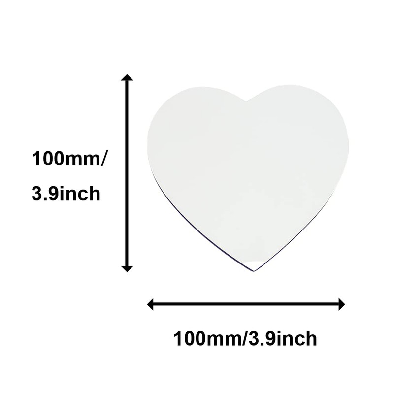 MR.R 10 Heart Shape MDF Coasters, Raw Wood Back Hardboard