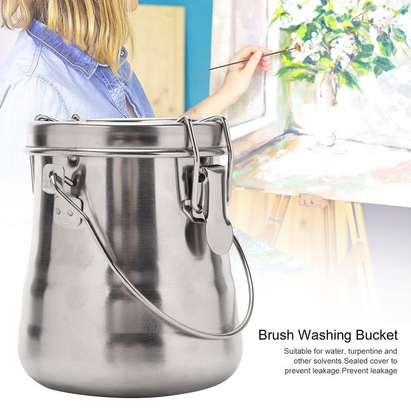 Brush Washing Bucket Plastic Material Easy Carry Painting Supply with