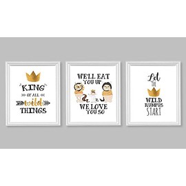Sweet Wild Things Themed Wall Art Decor (Set of Three) We'll Eat You Up We Love You So
