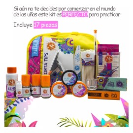 Mc Nails Kit Para Uñas Acrilicas Mc Nails Practicantes + Maleta 17pzs