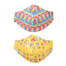 TotsBots Reusable Adult 2 Pack Face Masks - Washable Soft Cloth Face Mask Protection With 2 Layers, 24 x 13.5 cm, Multicolour, 0.026 kg