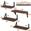 LeapBeast Set of 4 Wall Shelves, Wooden Wall Shelves, Wooden