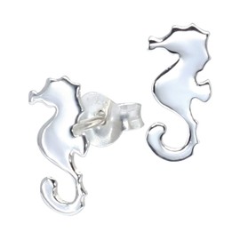 Plain Seahorse Earrings - 925 Sterling Silver