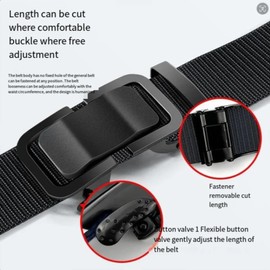 E EGART Mens Hiking & Work Belt - Quick Release Buckle, Breathable Nylon, Durable, Adjustable, Outdoor Travel (Black)