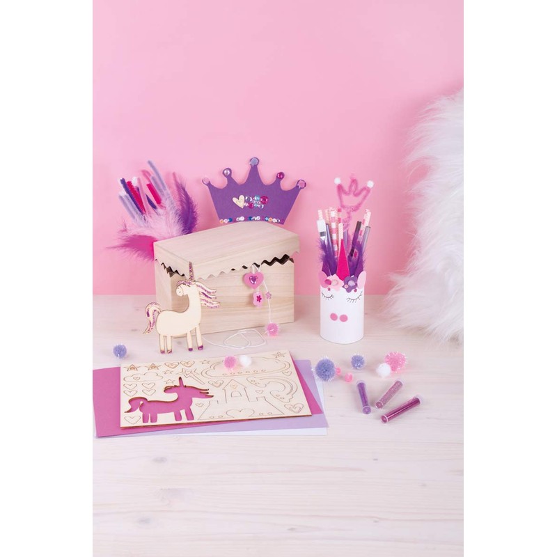 Rayher 69184000 Mega-Bastelset, 1000 Teile, weiß/pink/lila Töne, Bastelset Kinder, Kreativset,