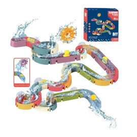 Baby Bath Toys, wall rail assembly set, bathtub toy, suitable for Children aged 4-8, fun DIY set birthday gift, suitable for young boys and girls (48 PCS) (bath toys)