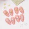 XEAOHESY 200pcs Gold Silver Star Nail Charms Metal Nail Rivets
