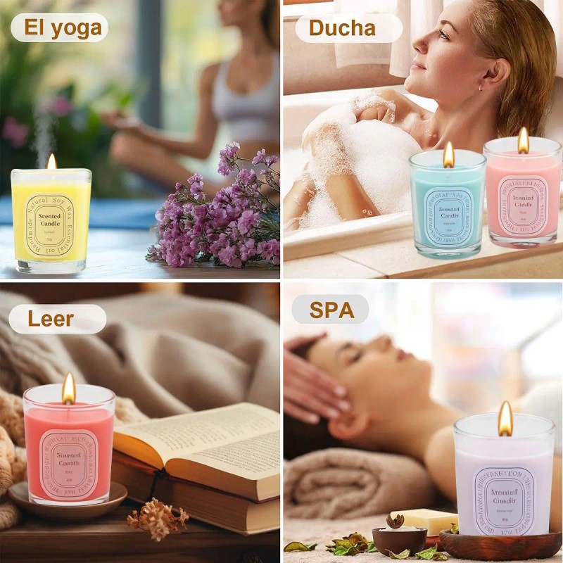 6pcs Velas Aromaticas De Soya Para Decorativas Con Caja