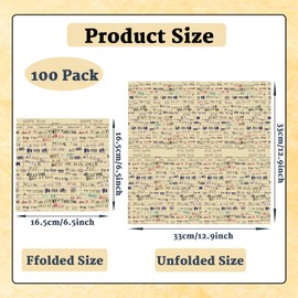 100 Pcs Due Date Card Book Club Vintage Beverage Napkins Decorations Book Lovers Gifts 3 Ply Disposable Beverage Luncheon Paper Napkins for Reading Themed Party Supplies