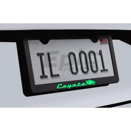 Unbranded Green Mustang GT Coyote 5.0 Logo Stainless Steel License Plate Frame